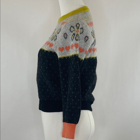 Kate Spade New York Embroidered Fair Isle Sweater in Alpaca from Peru, S - Picture 6 of 9